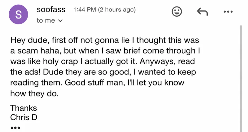 Email from Chris D